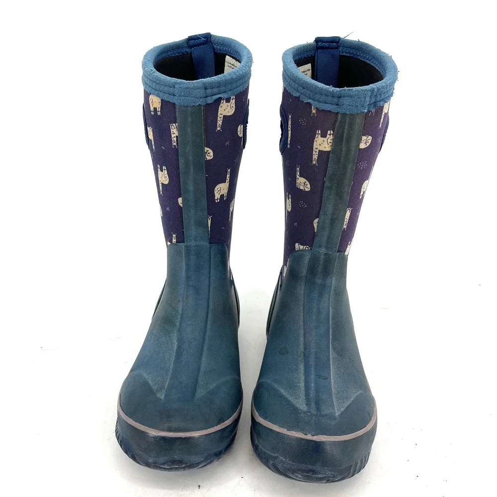 Target Kids Llama Alpaca Purple Waterproof Rubber Insulated Rain Boots (youth 1)